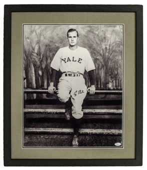 George H.W. Bush Autographed & Framed 16x20 Yale Baseball Photo